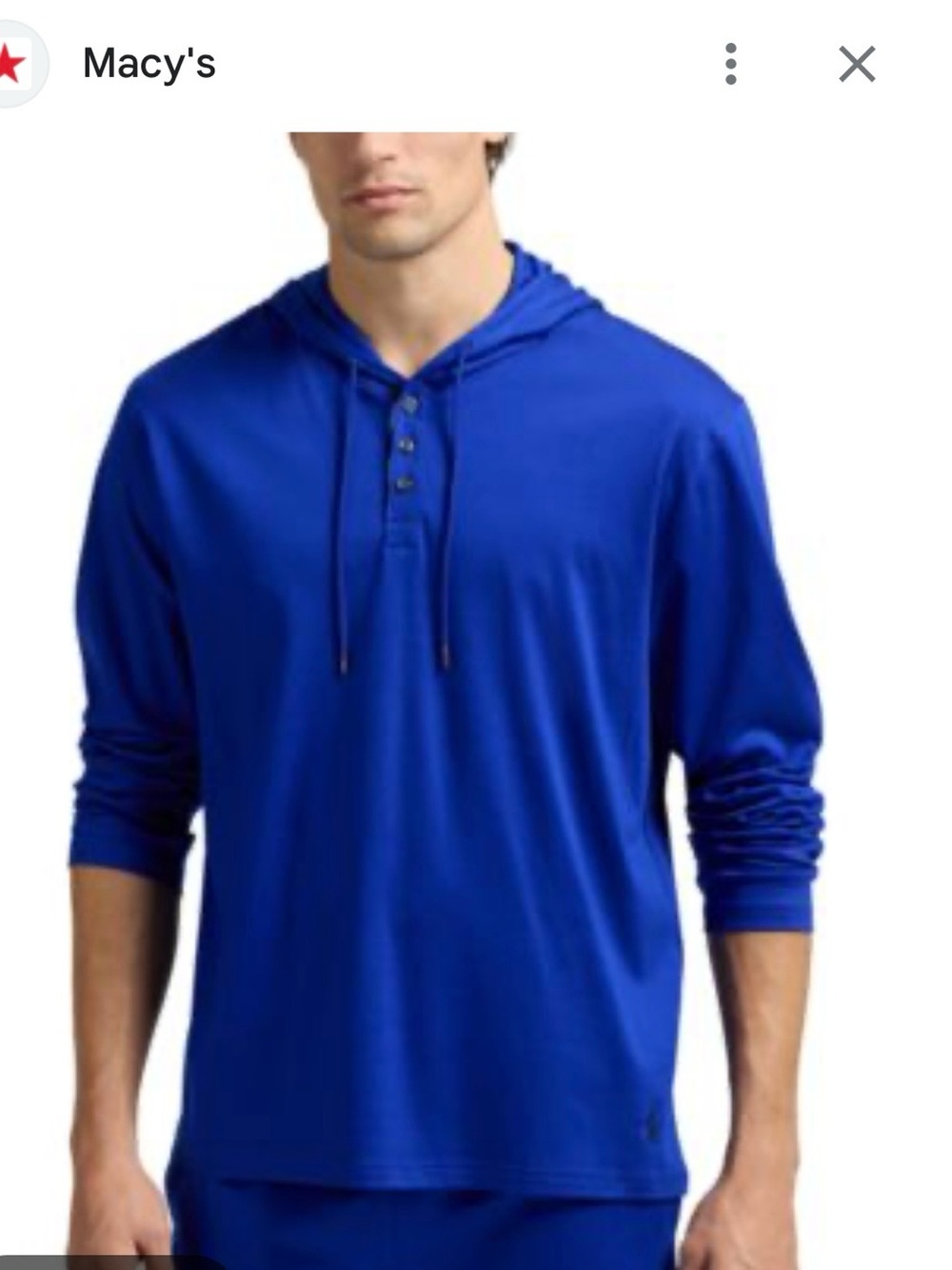 Ralph Lauren Royal Blue Hooded Henley Sweatshirt